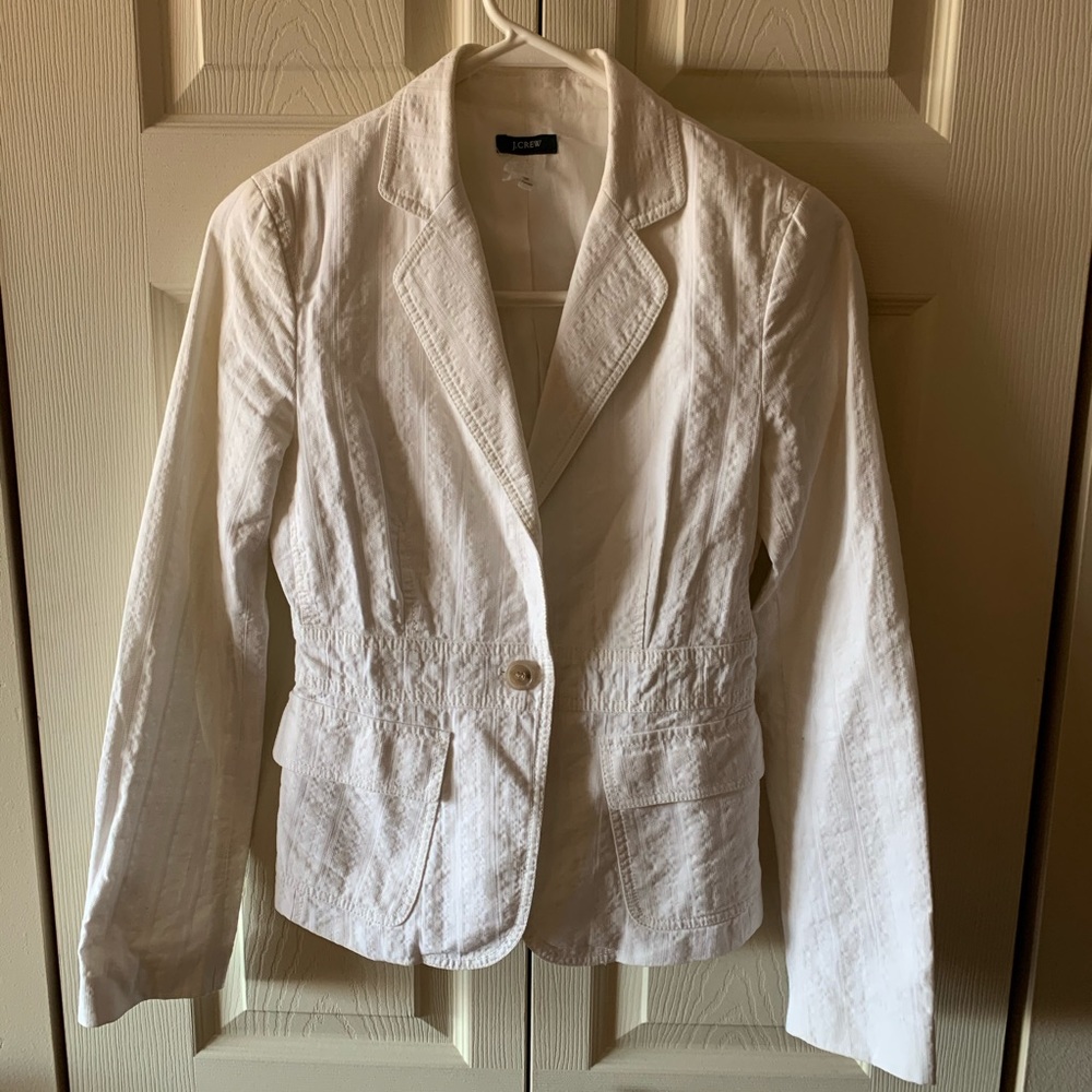 Casual White Linen J.Crew Jacket / Blazer
